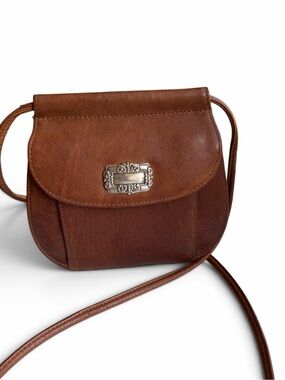 Vintage Fossil Western Satchel Leather Crossbody with Decorative Closure